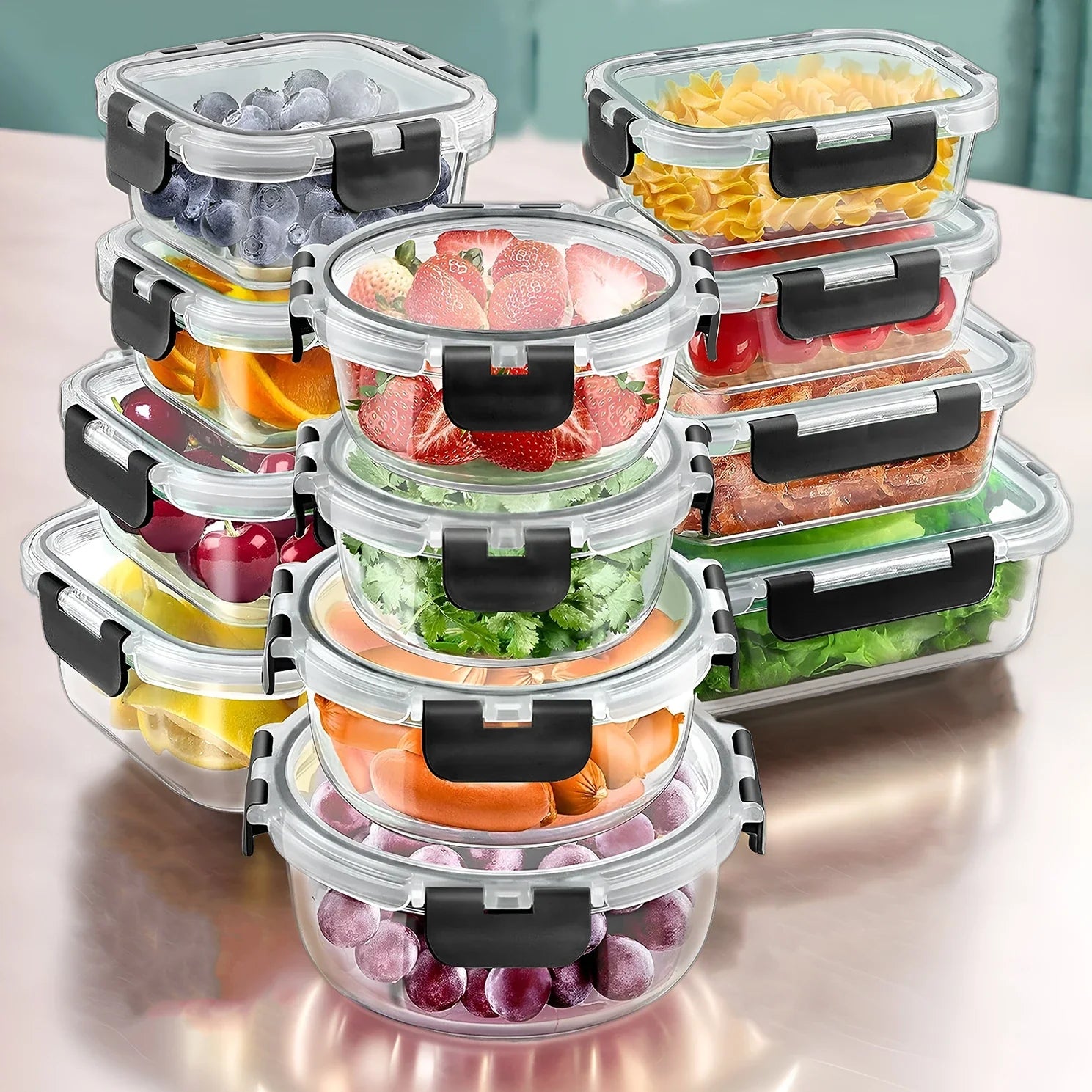 Glass Meal Prep Containers Set